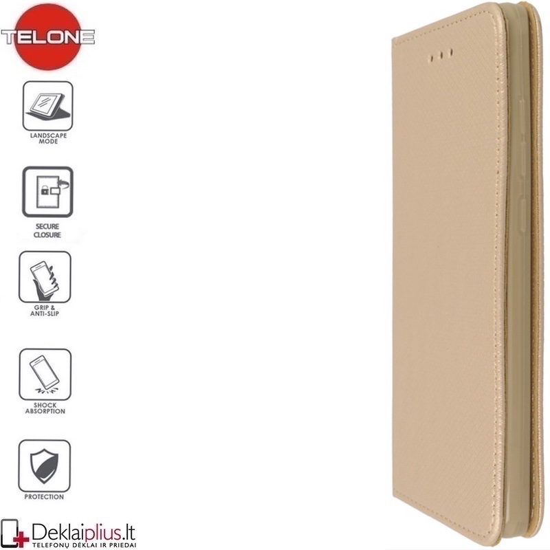 Telone smart magnet atverčiamas dėklas - auksinės spalvos (telefonams Xiaomi Mi 11) Telone smart magnet atverčiamas dėklas - auksinės spalvos (telefonams Xiaomi Mi 11)